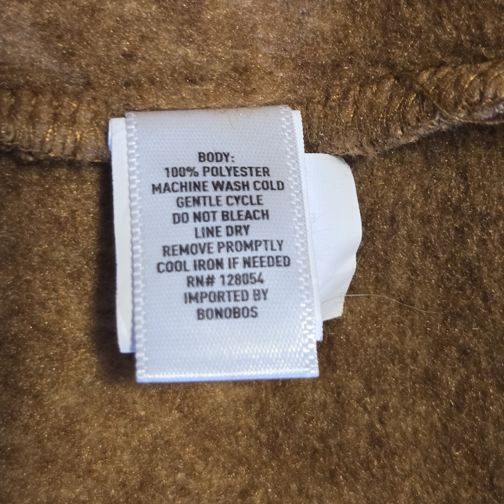 Bonobos Mens Brown Patch Pocket Button Front Polar Fleece Chore Jacket Small - Picture 7 of 9